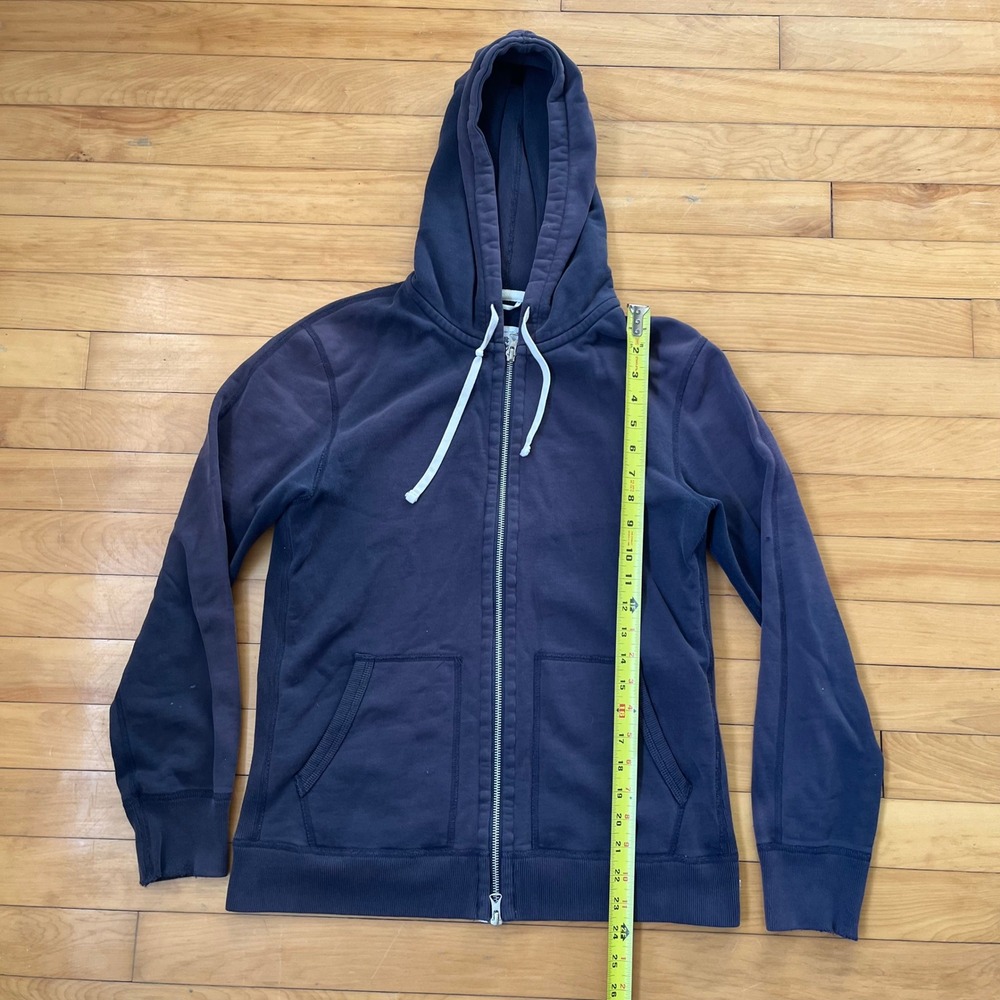 Reigning Champ Navy Blue Full Zip Hoodie Mens Small Made in Canada Terry